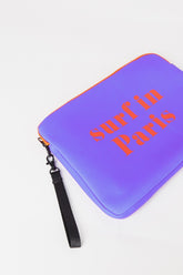 POCHETTE GRANDE (32cmx24cm) TESSUTO SCUBA CON STAMPA VIOLA